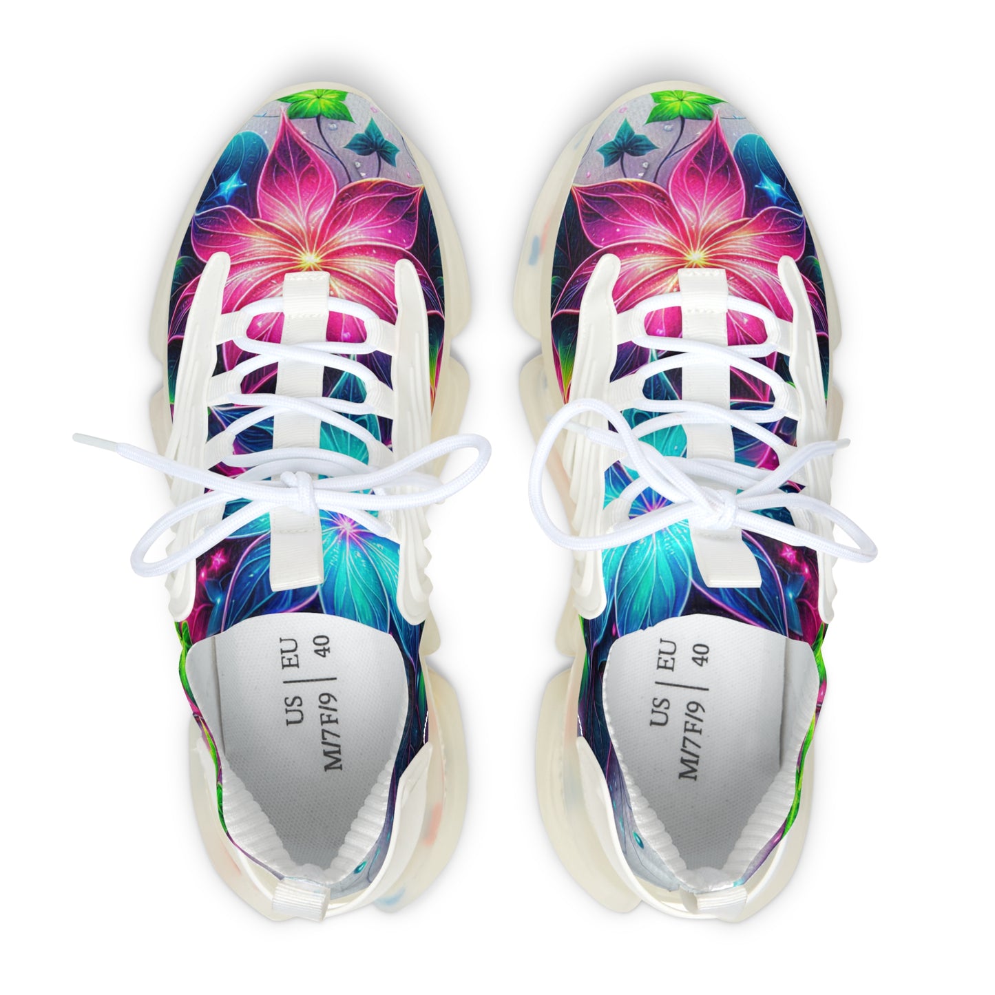 Colorful Women's Mesh Sneakers with Floral Design, Stylish Athletic Shoes, Spring Fashion Footwear, Casual Sneakers for Women