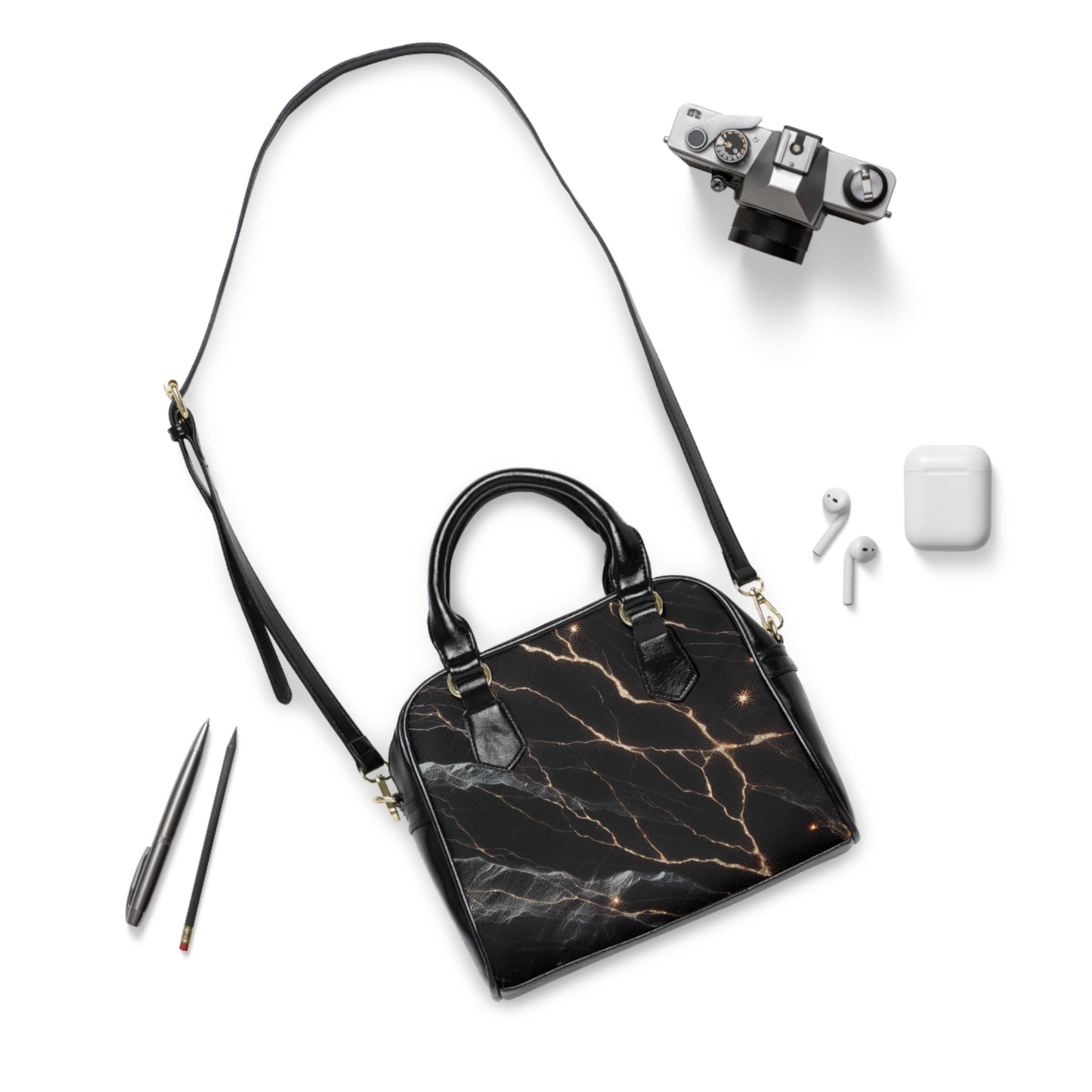 Elegant Marble Shoulder Handbag, Chic Tote, Fashion Purse, Stylish Everyday Bag, Gift for Her, Date Night Accessory