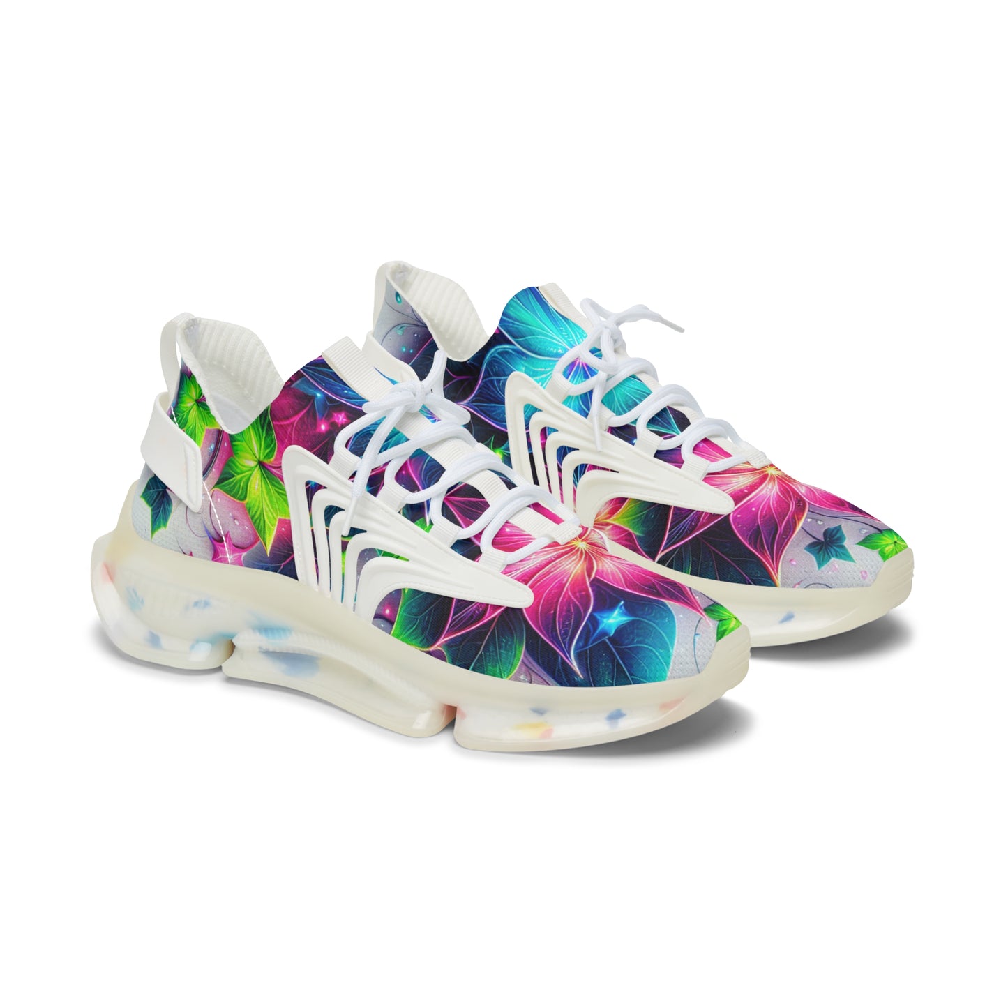Colorful Women's Mesh Sneakers with Floral Design, Stylish Athletic Shoes, Spring Fashion Footwear, Casual Sneakers for Women