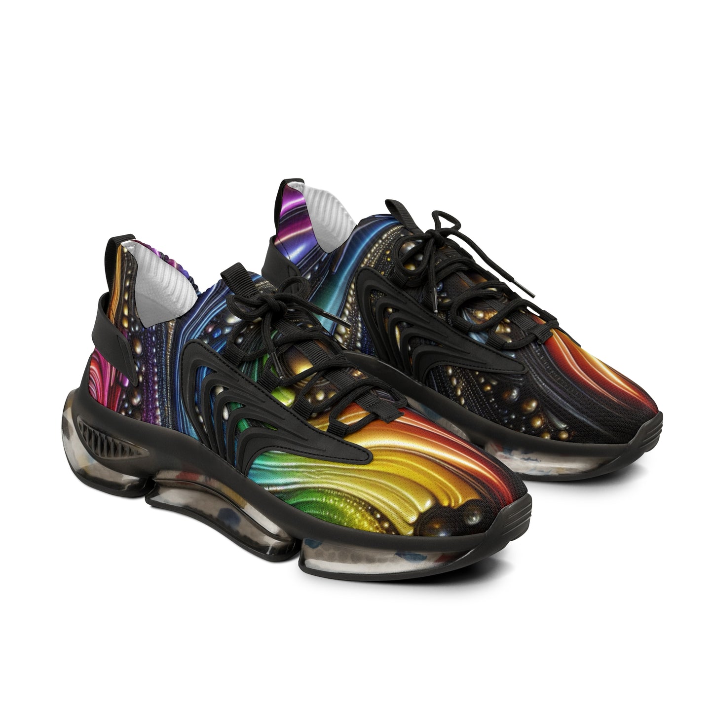 Colorful Men's Mesh Sneakers, Trendy Athletic Shoes, Fashionable Sports Footwear, Unique Casual Sneakers, Vibrant Running Shoes