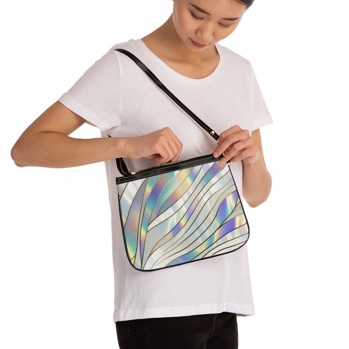Iridescent Small Shoulder Bag, Trendy Lightweight Purse, Everyday Use, Gift for Her, Fashionable Handbag, Evening Bag, Stylish Clutch
