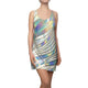 Iridescent Abstract Racerback Dress, Summer Fashion, Beach Cover-Up, Evening Dresses, Bohemian Style, Party Attire, Unique Gift