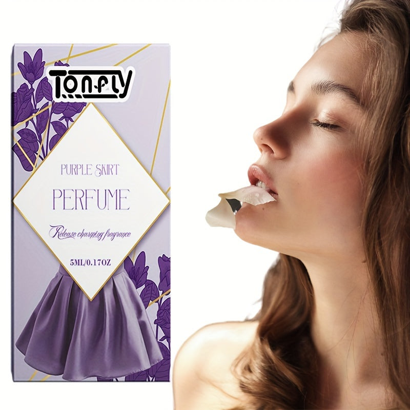 Tonfly Purple Skirt Perfume: Release Charming Fragrance - 5ML/0.17OZ - Vegan, Alcohol-Free, Floral Scent