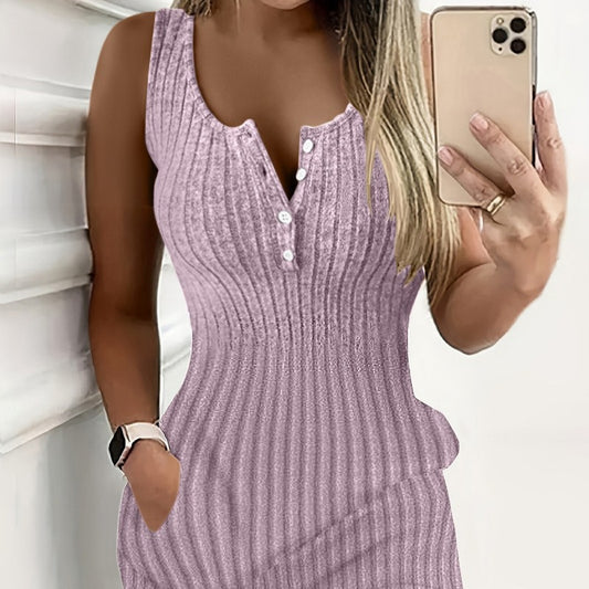 Sunken Stripe Slim Fit Dress Women