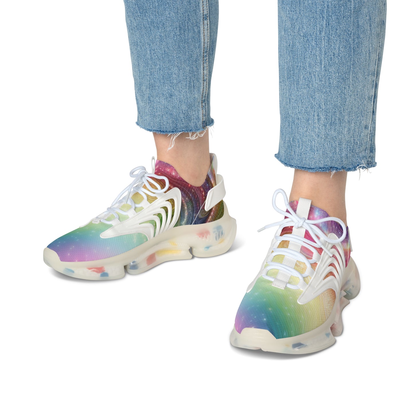 Colorful Women's Mesh Sneakers - Trendy Athletic Shoes, Lightweight Footwear, Rainbow Sneakers, Perfect for Everyday Style, Fitness Fashion