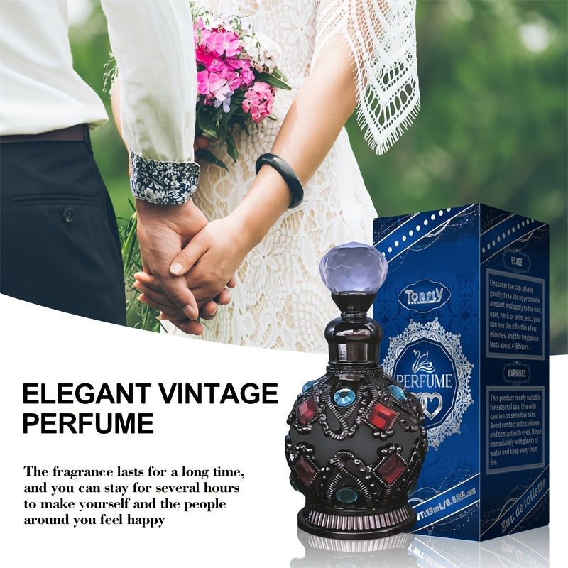 Enchanted Arabian Dreams 50ml Essential Oil Perfume for Women - Luxurious, Exotic Floral & Fruity Scent, Alcohol-Free & Paraben-Free, Ideal for Daily Wear, Dates & Parties - Elegant Blue & Golden Packaging with Intricate Deco