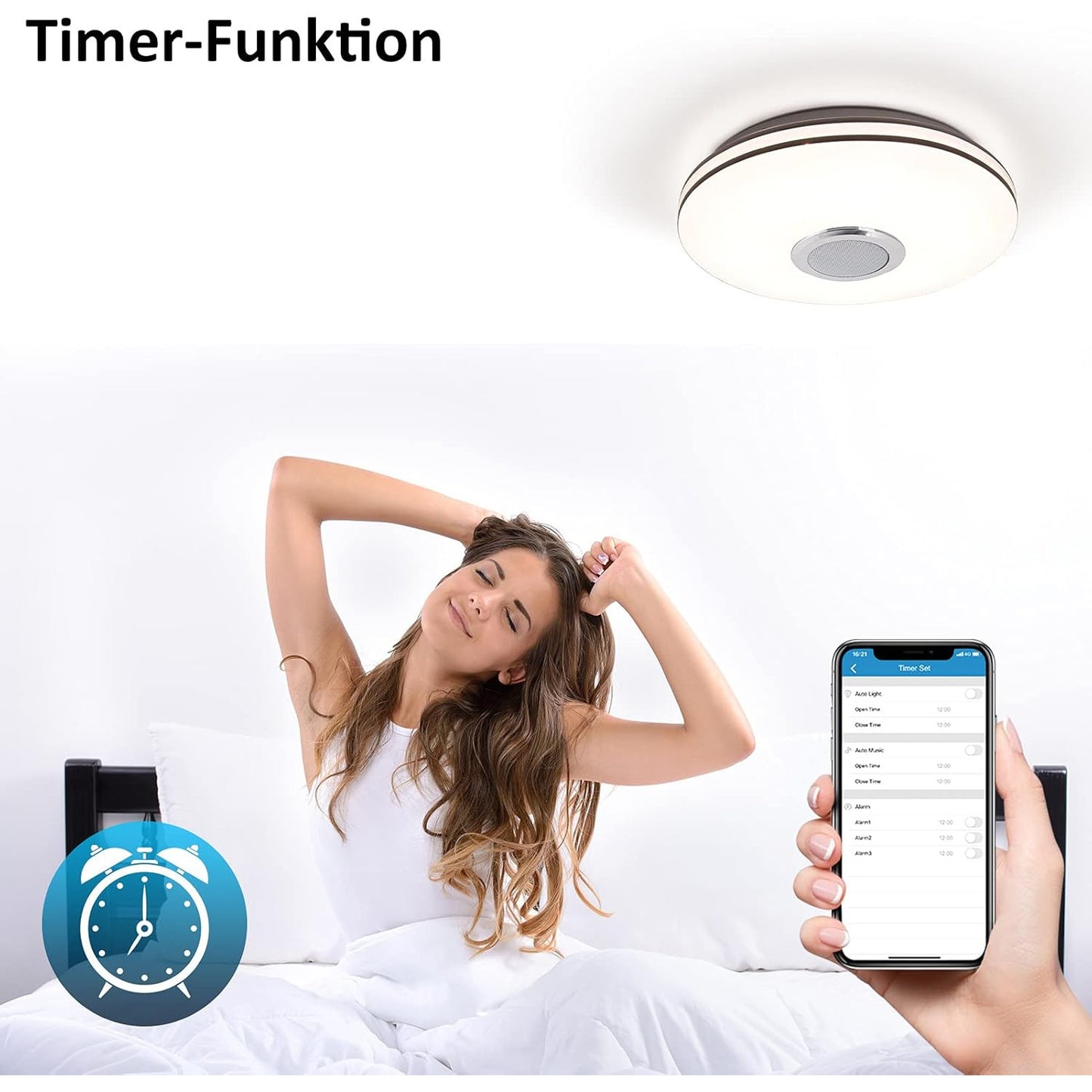 1pc LED Ceiling Light with BT Speaker, Modern Dimmable RGBW Ceiling Lamp with Remote Control - Adjustable Color Temperature, Starry Night Design, Perfect for Bedroom, Kitchen, Children Room, Living Room - 110V-240V Compatible