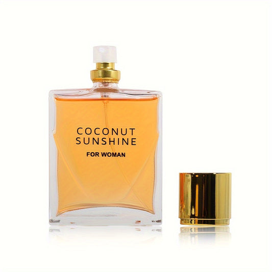 1x Coconut Sunshine Eau de Parfum for Women, 60ml/2.03fl.oz - Fruity Scent with Vanilla & Coconut Milk Notes, Alcohol-Based Liquid Fragrance, Formaldehyde-Free, Vanilla Perfume