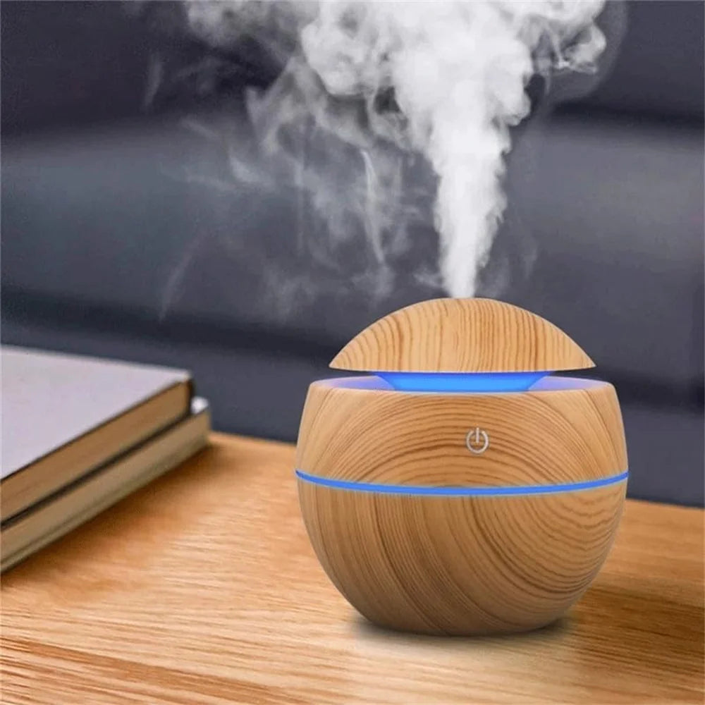 Humidifier Electric Air Aroma Diffuser Wood Ultrasonic Air Humidifier Essential Oil Aromatherapy Cool Mist Maker for Bedroom