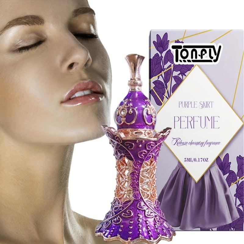 Tonfly Purple Skirt Perfume: Release Charming Fragrance - 5ML/0.17OZ - Vegan, Alcohol-Free, Floral Scent