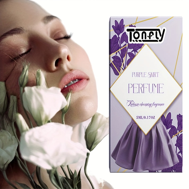 Tonfly Purple Skirt Perfume: Release Charming Fragrance - 5ML/0.17OZ - Vegan, Alcohol-Free, Floral Scent