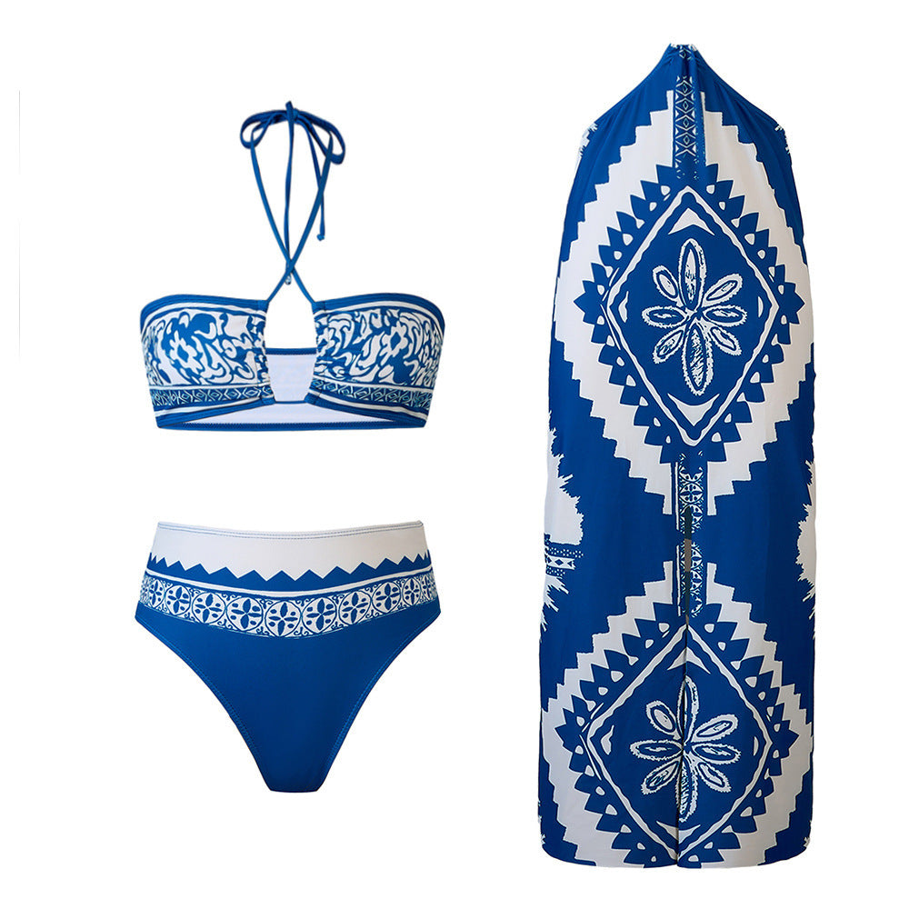 Retro Printed Split Women's Swimsuit