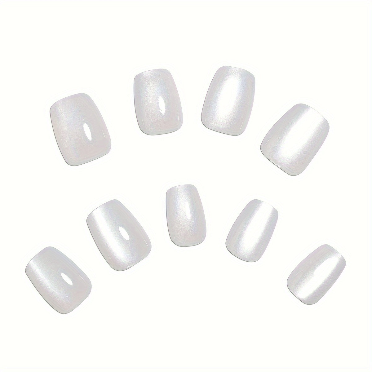 30pcs Ice Transparent Blue Cat Eye Nail Stickers + 1pc Jelly Glue + 1pc Friction Strip Suitable for Women's Daily Nail Decoration