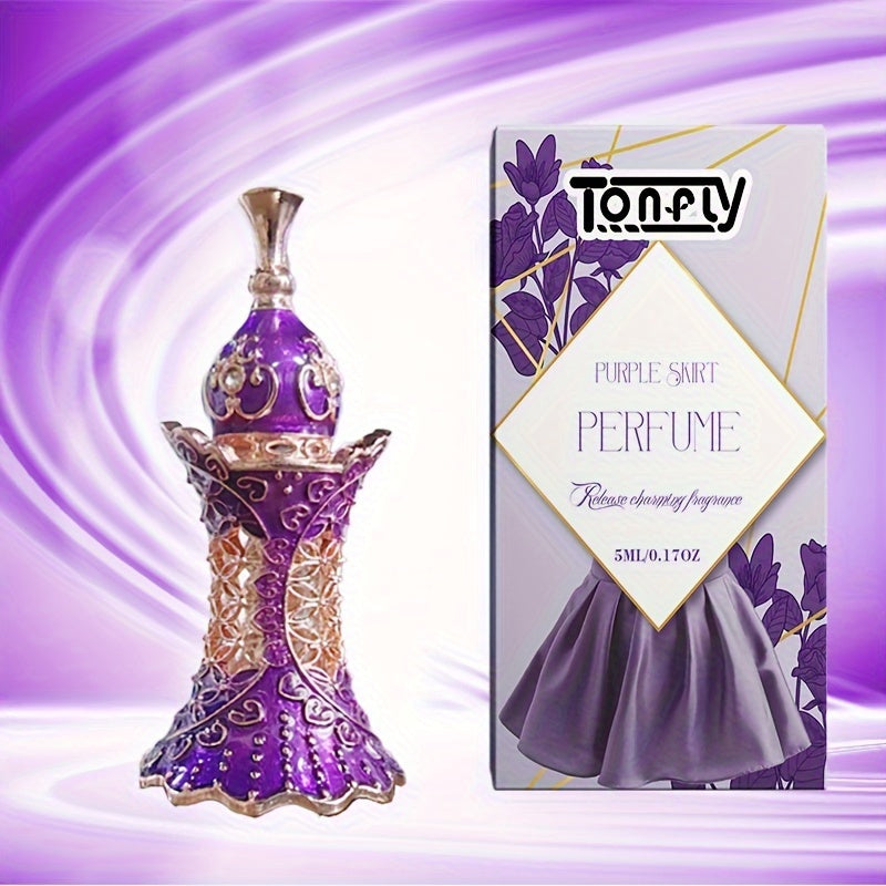 Tonfly Purple Skirt Perfume: Release Charming Fragrance - 5ML/0.17OZ - Vegan, Alcohol-Free, Floral Scent